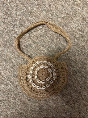 Forever 21 Natural Jute shoulder Bag with Shell Detailing